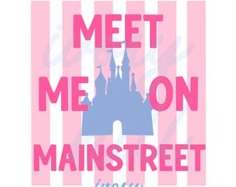 Incontriamoci su Mainstreet Magical PNG Preppy Design, PNG colorato, PNG grafico