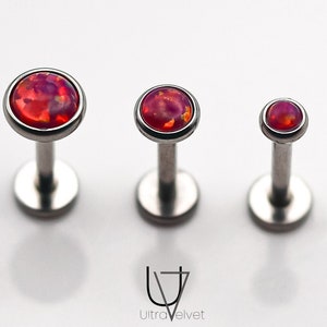 INFERNO rose 16g Opal Set labret bars for Cartilage/Tragus bar/Forward Helix/Conch/Monroe/Medusa/Philtrum/Ear Lobe/lip piercings