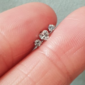 TINY HEART Crystal Prong Set 16g Bioflex labret Cartilage/Tragus bar/Forward Helix/Conch/Monroe/Medusa/Philtrum/Ear Lobe/lip piercings