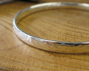 Hammered • Silver Bangle • GIFT • Bangle • Solid Silver • Gift For Her • Silver Gift • Textured Bangle • made in UK