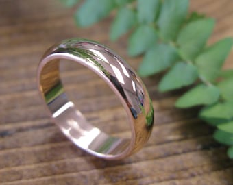 ローズゴールド メンズ 結婚指輪：クラシックDシェイプ 5mmリング