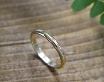 Dainty 2mm Wedding Band: Classic D-Shape Ring, Free Engraving