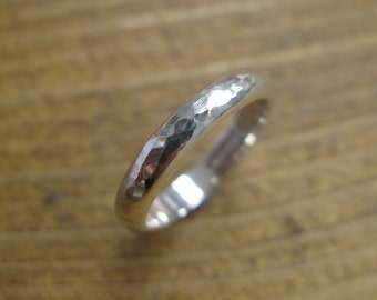 Hammered 3mm Wedding Band: Dainty, Classic, and Personalised