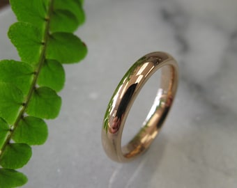 Ladies • Wedding Ring • Ladies Wedding Band • Rose Gold Wedding Band • D shaped • 3mm Ring • FREE Engraving