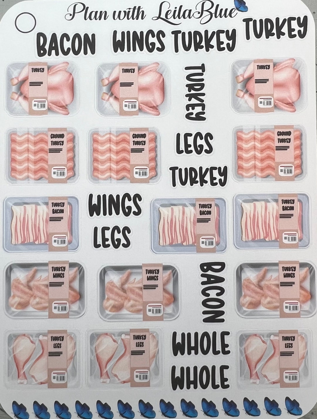 Turkey Packaged Meat Sticker Sheets - Etsy