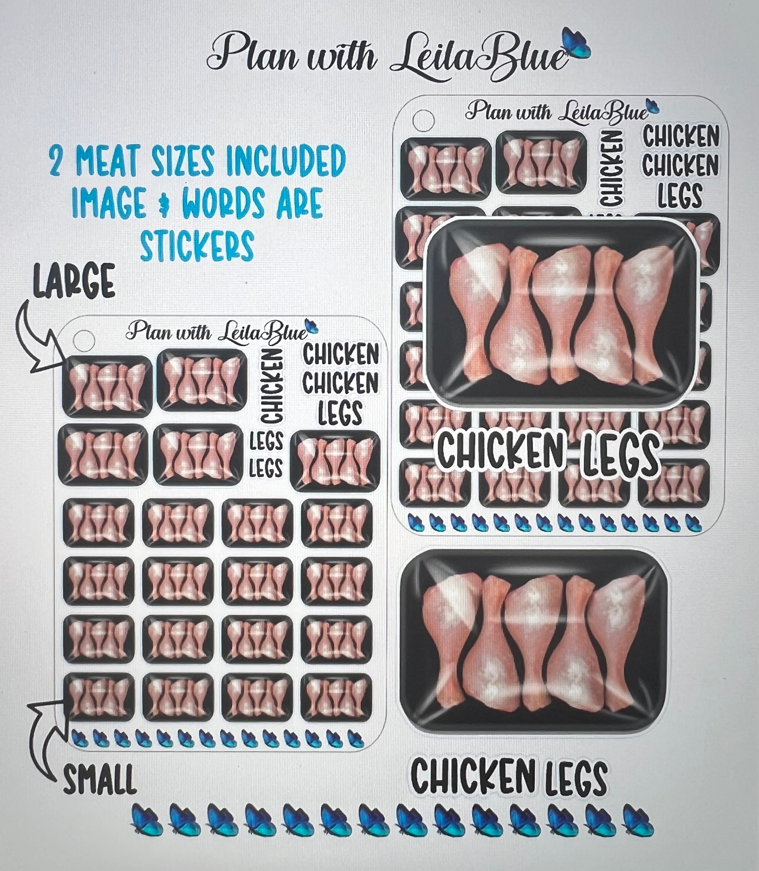 Chicken Skin Sticker Layout Meal Planning Reminder, Plan the Weekly Meals, Cute Chicken Packaged ...