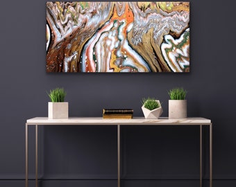 Acrylic Abstract Art, Original large canvas by Felicity Osborne, Fluid Art