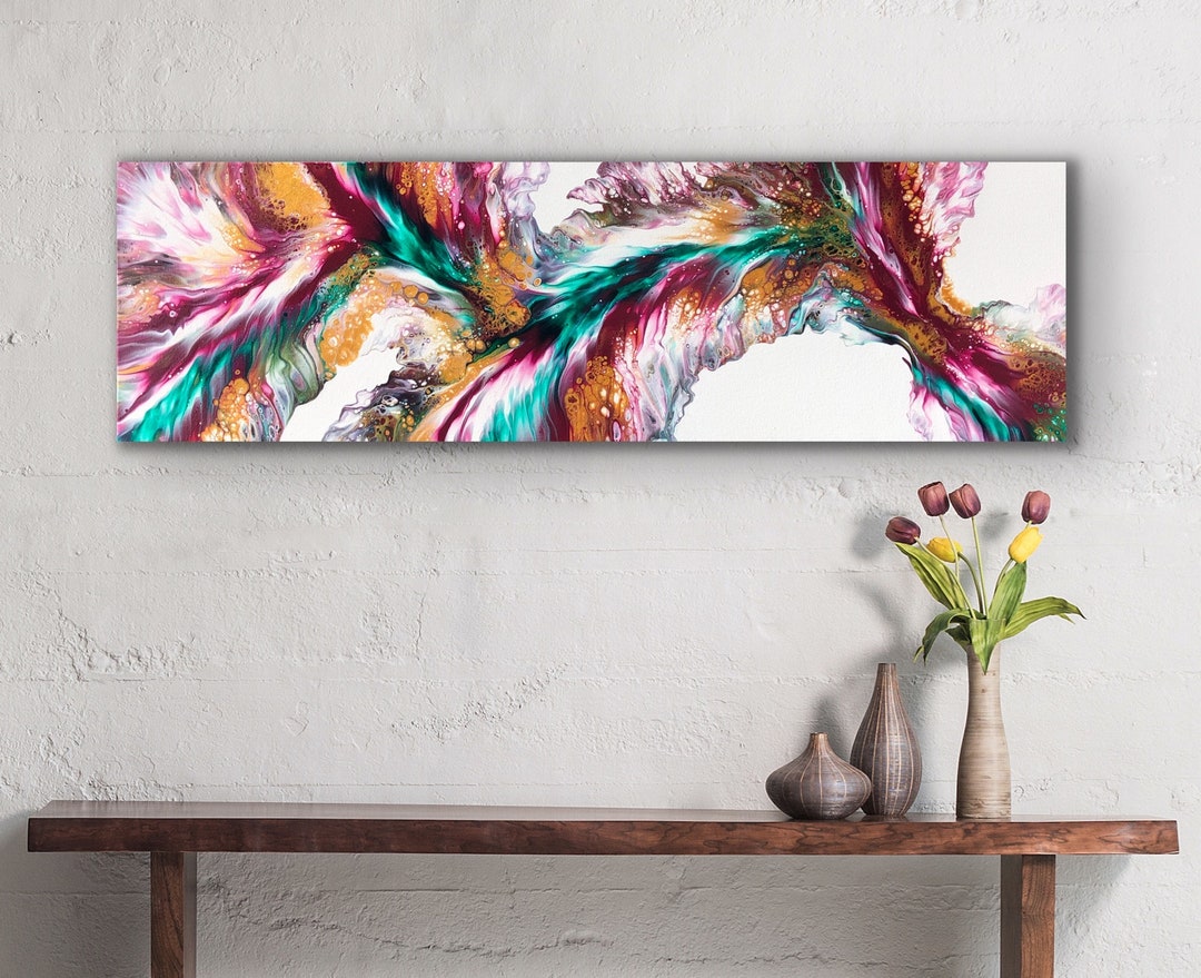 Acrylic Dutch Pour Painting, Fluid Art Original Canvas Abstract Wall ...