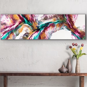 Acrylic Dutch Pour Painting, Fluid Art Original Canvas Abstract Wall Decor