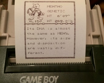Printed Pokédex Profiles (137-151) from Game Boy Printer, Pokémon Yellow: Special Pikachu Edition (3/3)