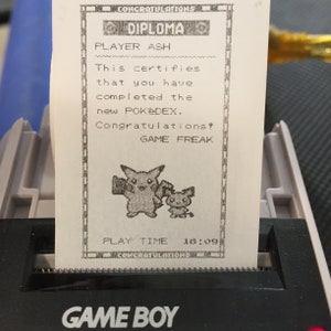 Perfiles de diploma y Pokédex (152-219) de Pokémon de la 2.ª generación (Oro, Plata y Cristal) - Game Boy Color, Game Boy Printer (1/4)