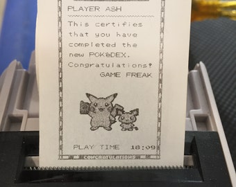 Diploma Pokédex Profiles (152-219) from Generation Pokemon Gold,  Silver, Crystal Game Boy Color, Game Boy Printer (1/4)