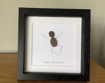 Retirement pebble art, retirement gift, personalised pebble art, retirement gift for Manager, retirement gift for friends