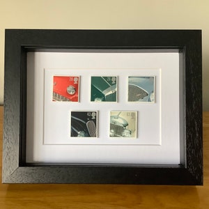 Framed classic British sports car stamps, Triumph, MG, Austin-Healey, Jaguar, Morgan, gift for car enthusiast, motorcar art, gift for him,