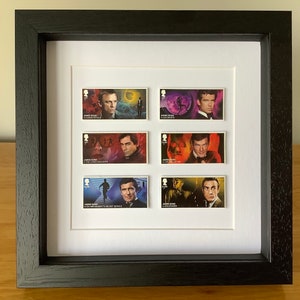 James Bond stamps, 007, Daniel Craig, Roger Moore, Sean Connery, James Bond memorabilia, Father’s Day gift, film memorabilia, literary gift