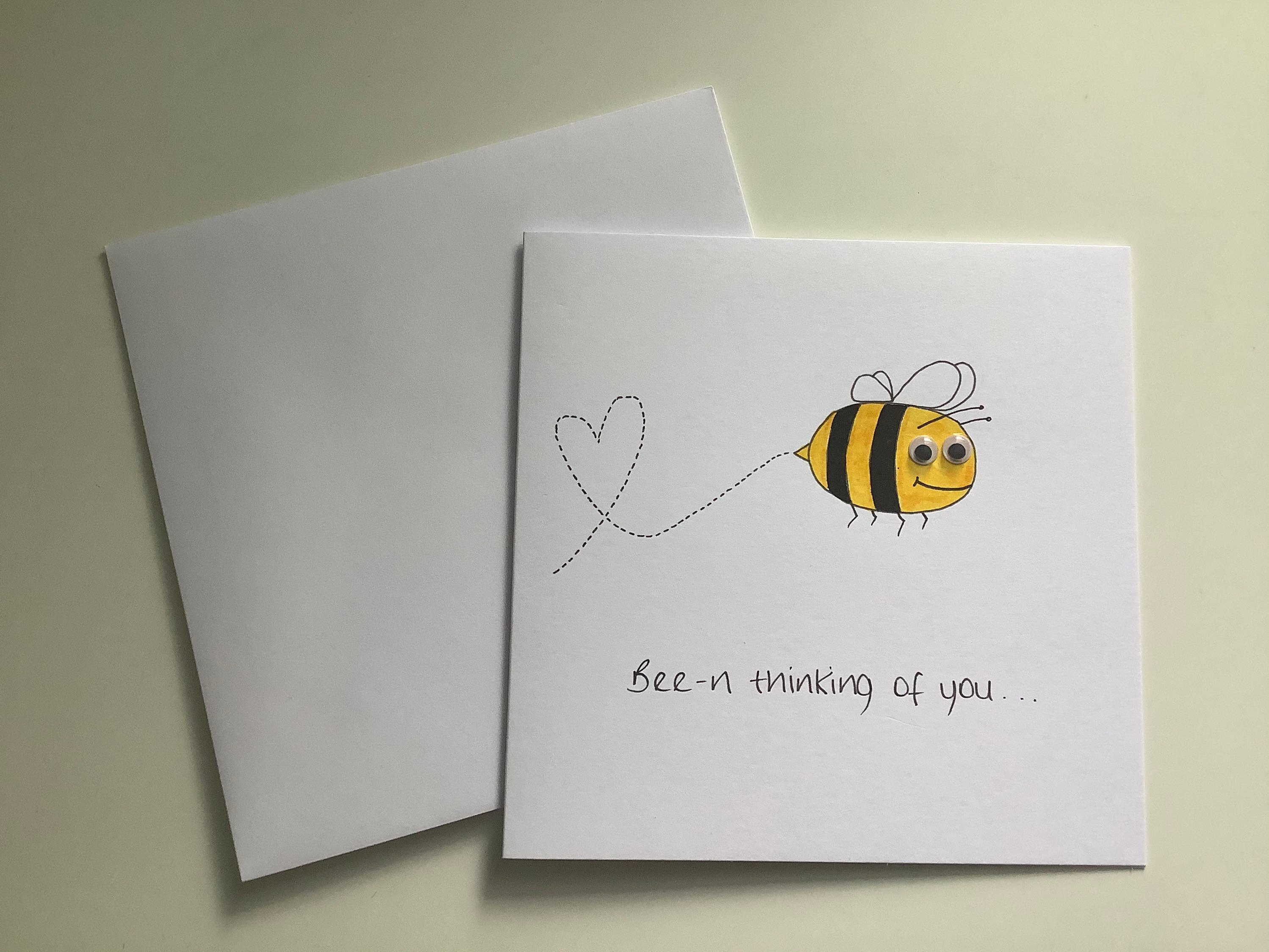 Handmade Been Thinking of You Card, Bee Lovers, Bee Theme, Hello