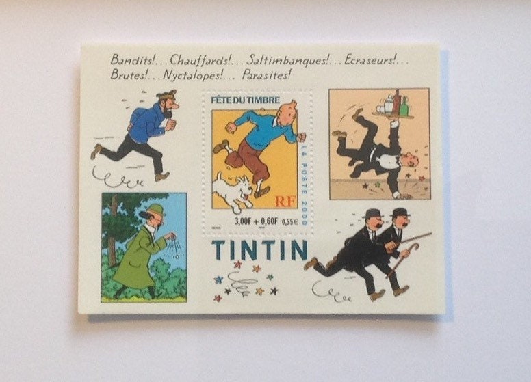 Tintin French Postage Stamp Sheet Stamp Art Tintin Gifts Etsy UK