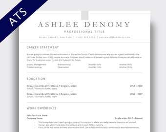 Combination Resume Etsy