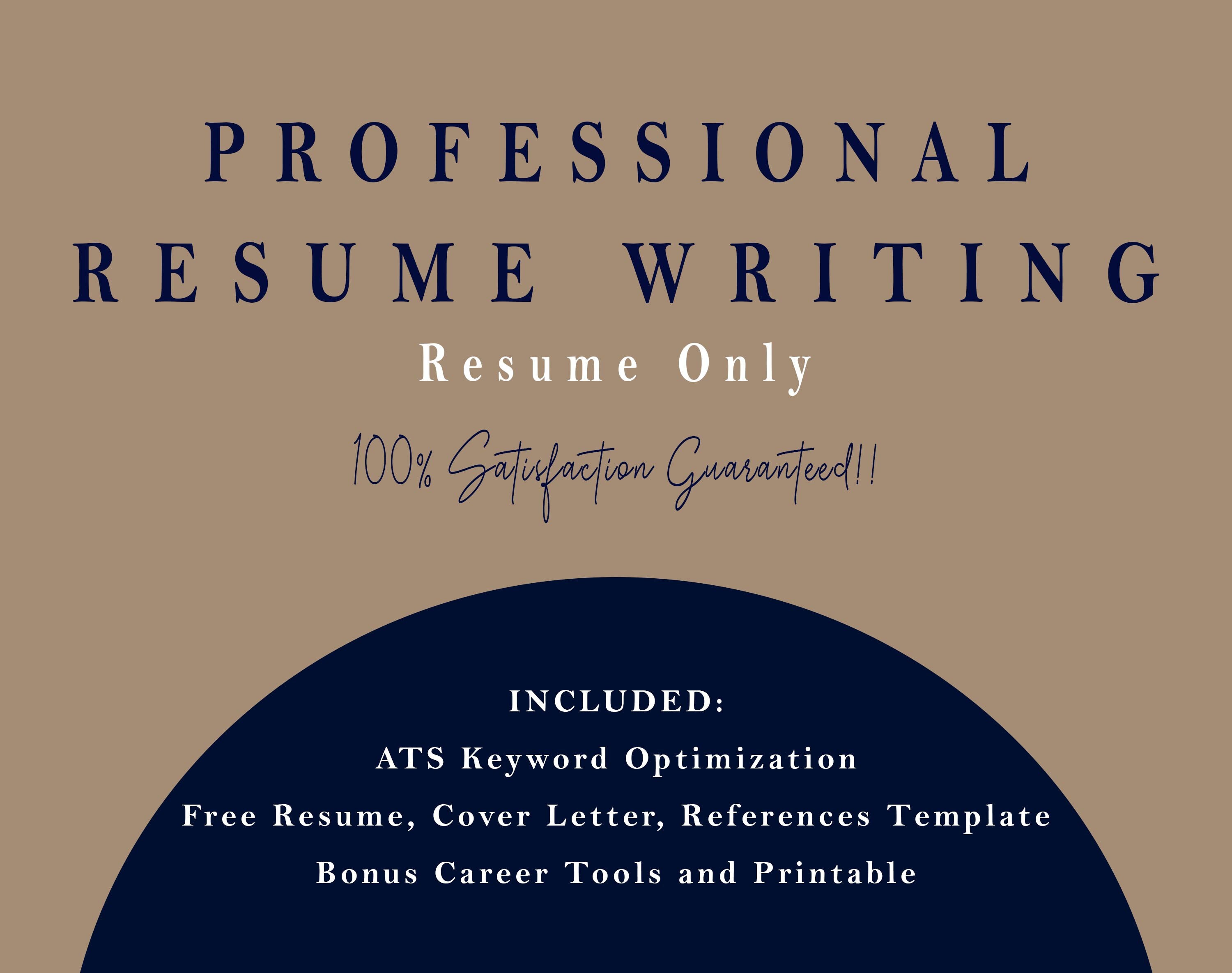 Only Resume Writing Service in Less Than 4 Days Professional Etsy