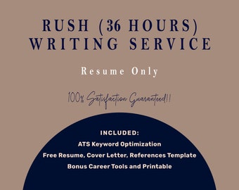 Only Resume Service Within 36 Hour Rush Delivery, Resume Writing, Urgent Deadline, Professional CV writer, ATS keyword optimized resume word