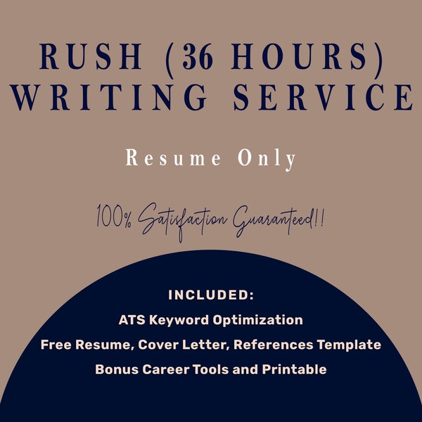 Only Resume Service Within 36 Hour Rush Delivery, Resume Writing, Urgent Deadline, Professional CV writer, ATS keyword optimized resume word