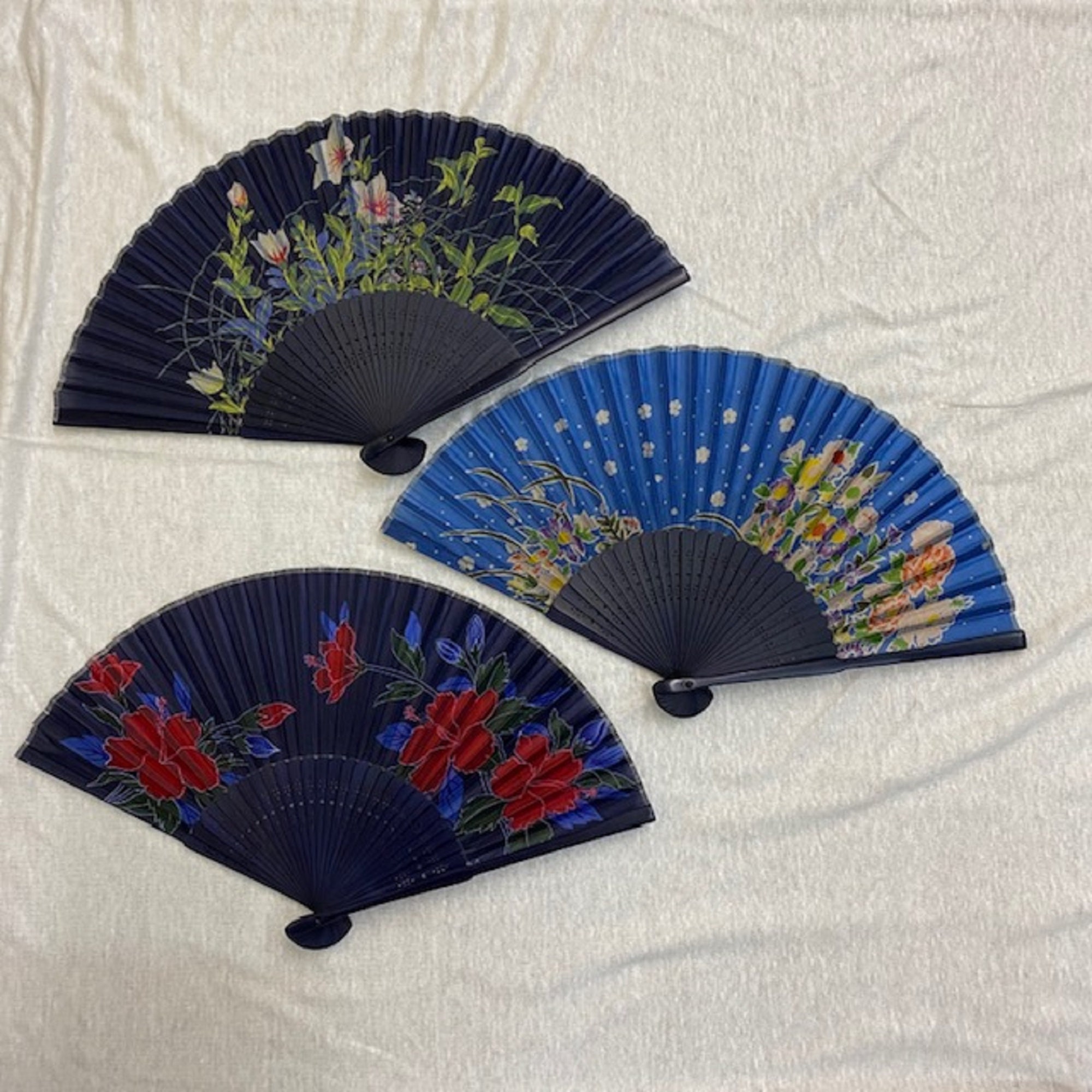3 pieces of Japanese traditional fans 03 Etsy