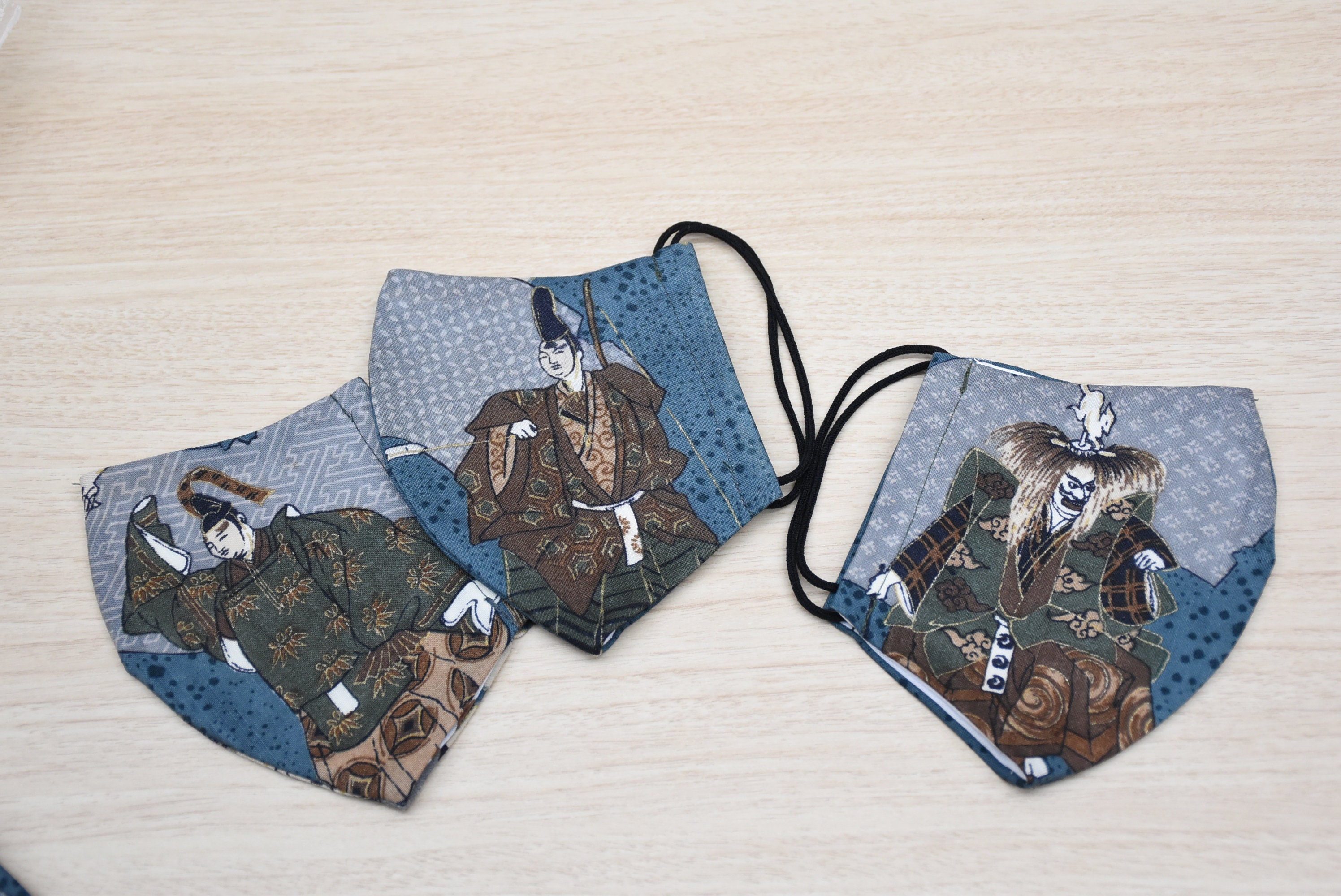 Japanese traditional design face mask / Mens size Etsy