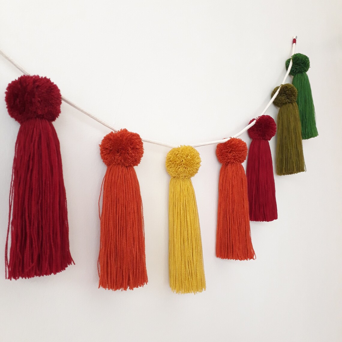 Boho Tassel Decor Large Tassel Garland Pom Pom Tassel Wall Etsy
