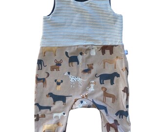 Romper dog stripes beige