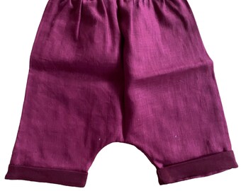 Shorts Linen bordeaux