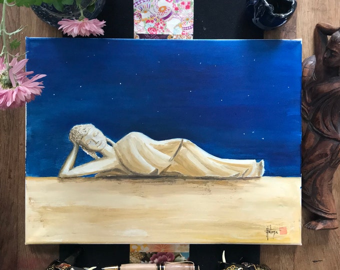 Peinture à l'huile Paranirvana. Tableau original sur châssis toilé coton.