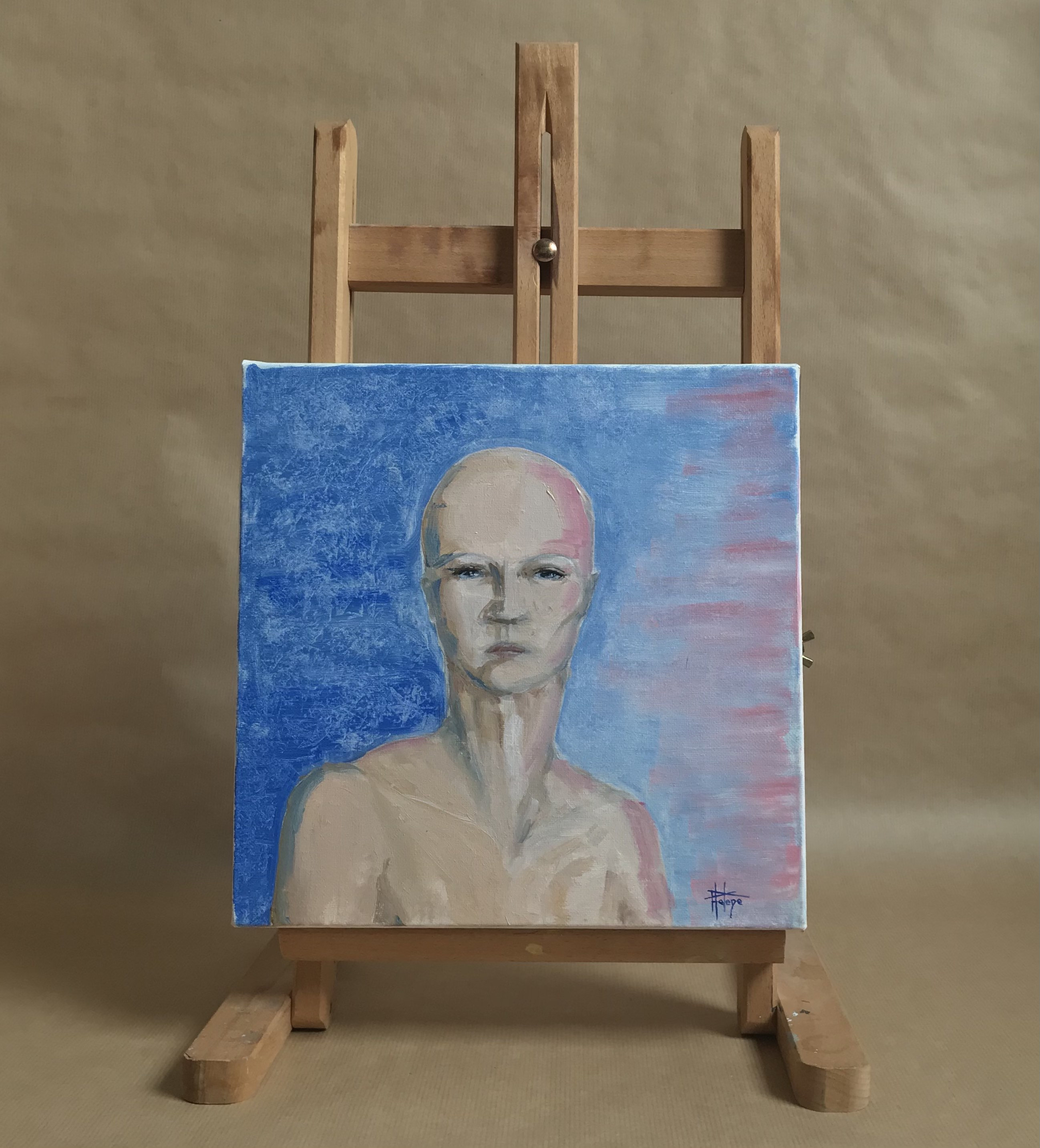 tableau peinture à l'huile visage d'une femme