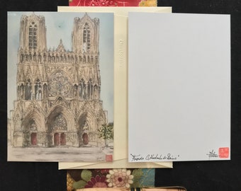 Lot de cinq Cartes postales. Reproductions d’aquarelles. Vendues avec enveloppe.