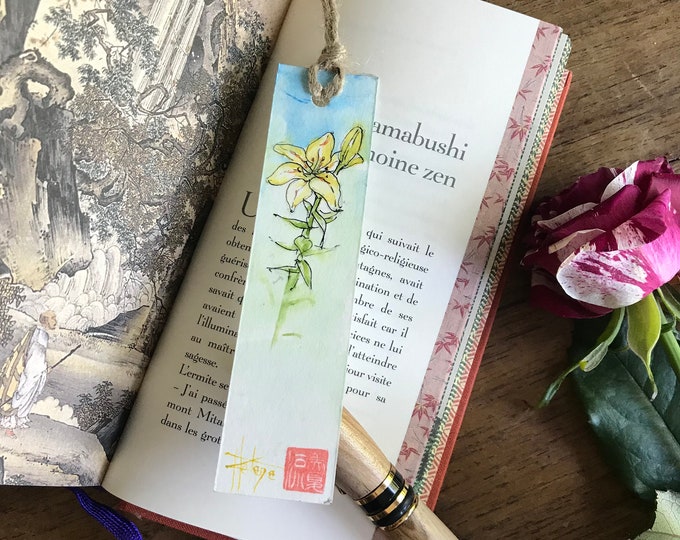 Marque page peint à la main à l'aquarelle. modèle unique au choix