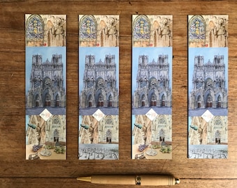 Souvenir magnets of Reims Cathedral. France