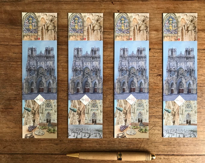 Souvenir magnets of Reims Cathedral. France