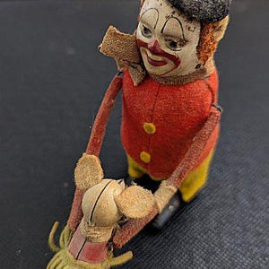 Jouet Mécanique Ancien Schuco - Clown Joueur De Tambour - Allemagne