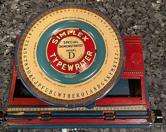 PRISTINE 1933 Simplex toy Typewriter with original 1933 LETTER to SANTA