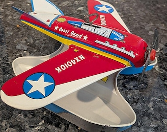 WORKING 1950's Ohio Art Tin Wind-up SEA PLANE