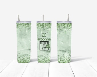 Arbonne 20 ounce Sublimated Tumbler | Arbonne Gift | Fizz Biz Drink Tumbler | Fueled by Fizz | Arbonne | 20 oz. Skinny Tumbler