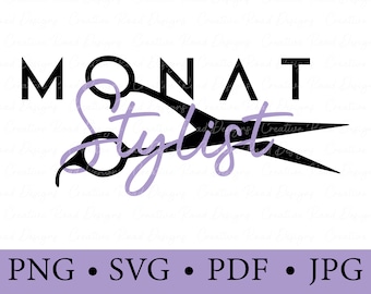 Monat Stylist | Monat Gear | Monat | svg | png | pdf | jpeg | Digital Download | Cut File | Cricut | Silhouette clip art | Hair Stylist