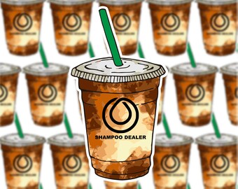 Monat Shampoo Dealer Iced Coffee Sticker | Waterproof Sticker | Monat Shampoo Dealer | Monat