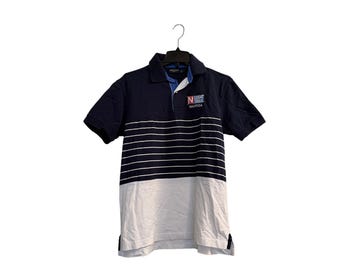 Nautica  n83 sailing Vintage Color Block short Sleeve Shirt Size Medium