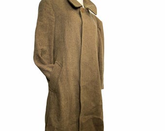 vintage Caesar IM Prorsum men Brown Wool Straight Cut Long Coat Genuine Alpaca