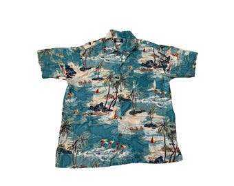 Męska koszula hawajska z krótkim rękawem i guzikami Y2K Utility Brand, rozmiar L