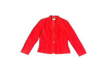 vtg talbots 100 % irish linen two buttons blazer jacket sz 10 red