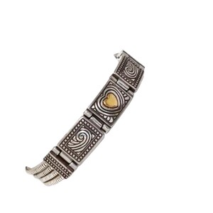 Brighton Two Tone Heart Silver Gold Retired Bracelet image 3