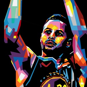 Steph Curry poster digital download basketball poster pop art man cave gift sports wall art boys room girls Room wall art decor