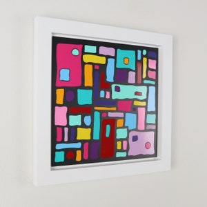 Abstract wall decor mosaic artwork colorful framed wall accent art decor