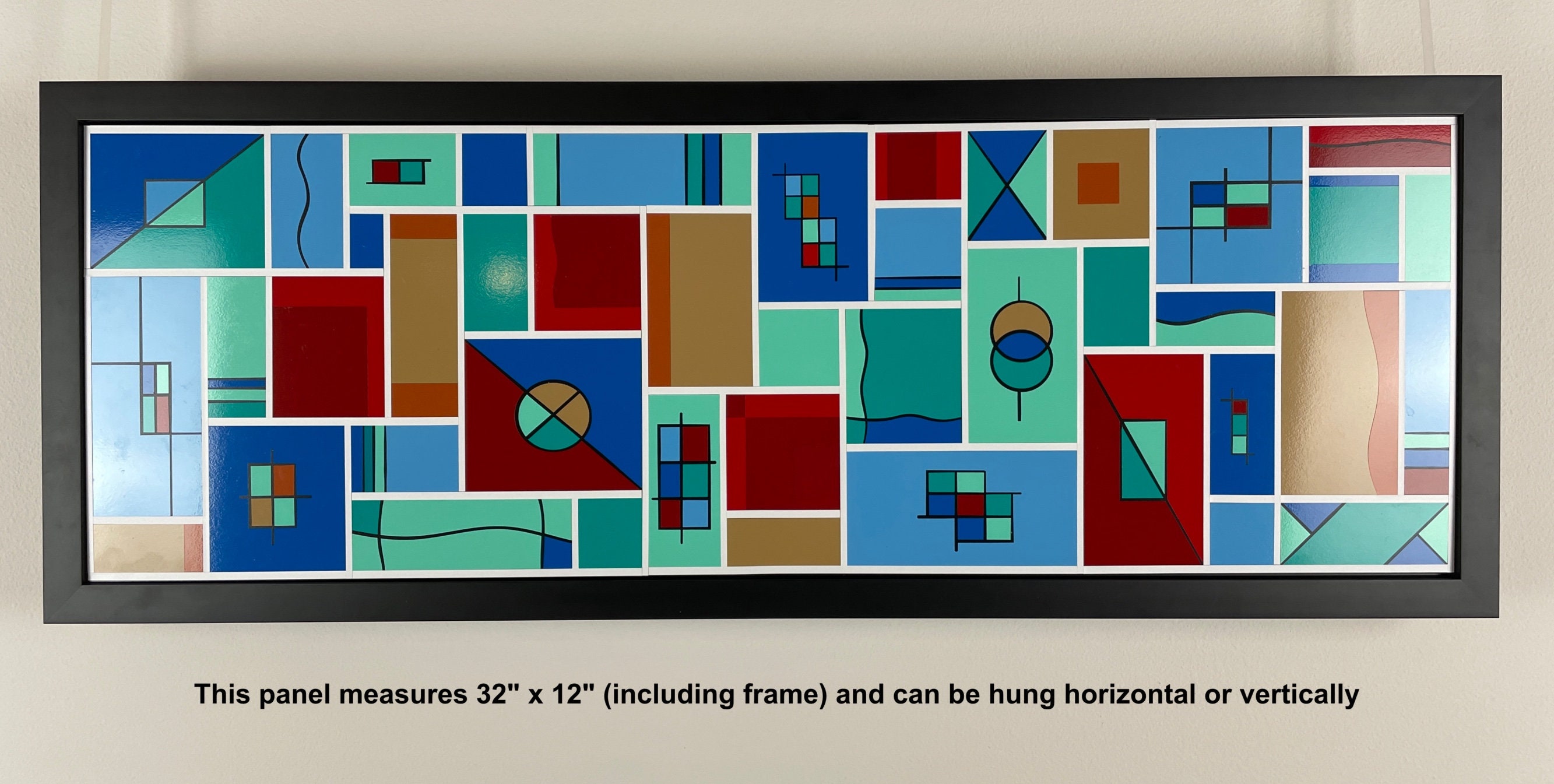 Mosaic Abstract Wall Art Narrow Vertical Abstract Art Horizontal Modern